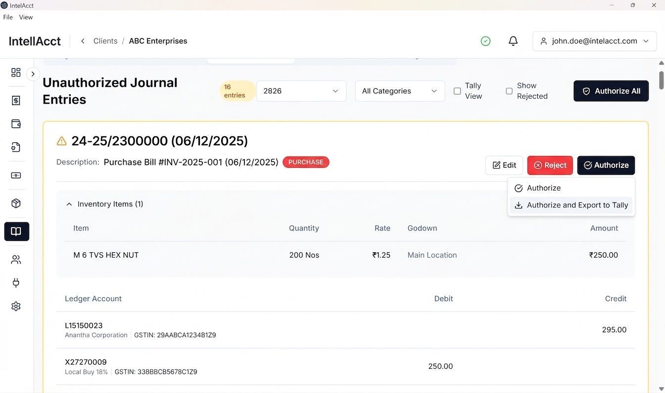 One-Click Sync with Tally