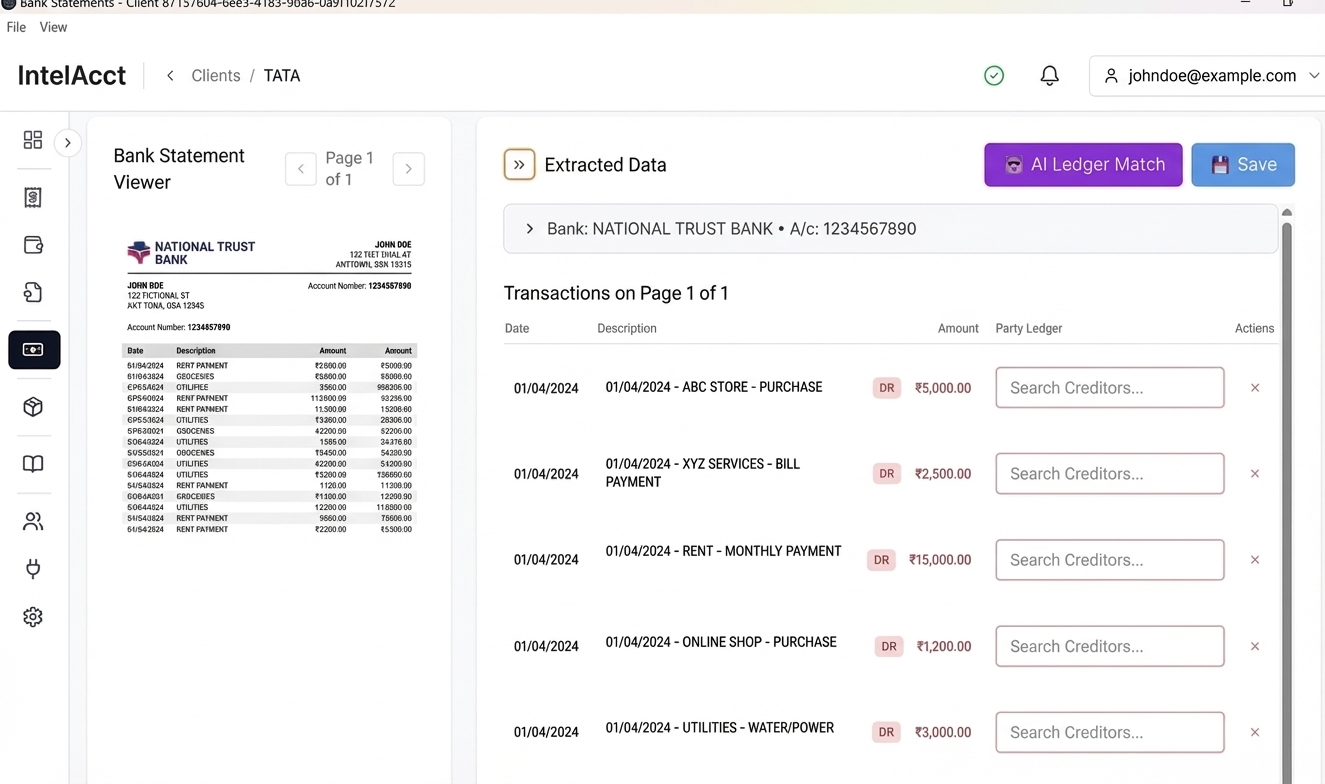 Auto-Ledger for Bank Transactions